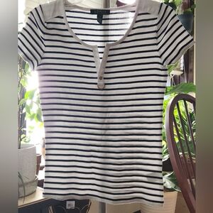 Ralph Lauren T shirt with gold accessory and button